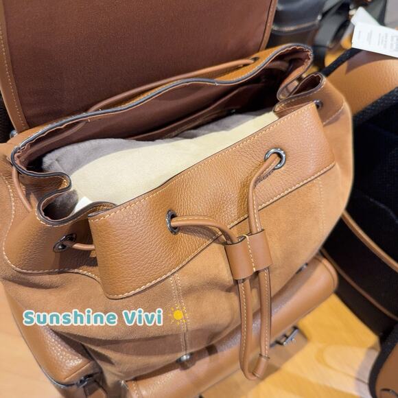 NWT Coach MEN's Sprint Backpack CCG12 suede 2025 Fall🔥🔥 Cognac/Sienna - Picture 2 of 12